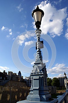 Street lamp in front of The Tower of London in England