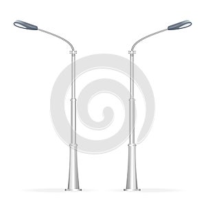 Street lamp isolated on white, electricity