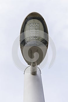 A street lamp with an LED lamp and a clear sky