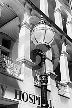 Street lamp outside the Sydney Hospital, New South Wales, Australia