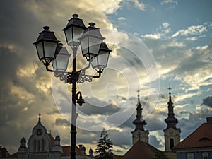 Street lamp over a dramatic sky