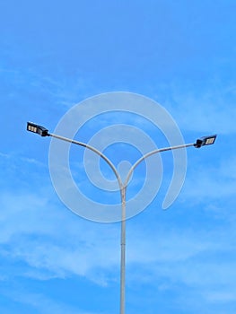 street lamp poles during the day