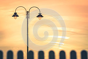 Street lamp post at dusk