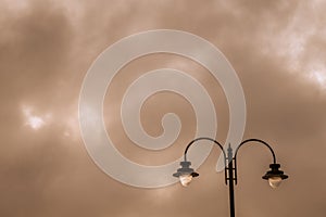 Street lamp post at dusk