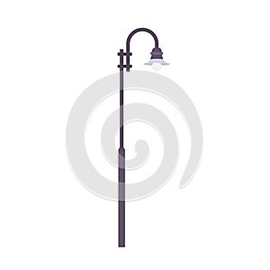 Street Lamp Post Flat Illustration. Clean Icon Design Element on Isolated White Background