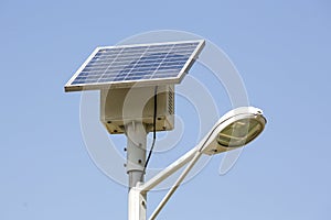 Street lamp with a solar panel