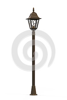 Street Lamppost on White Background