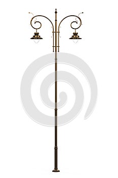 Street Lamppost on White Background