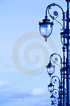 Street lamps in the art deco style