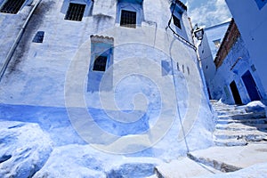 Street landscape of the of old historical medieval city Ð¡hefchaouen in Morocco