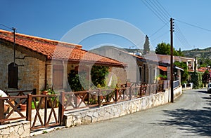 The street of Laneia village. Mount Troodos. Limassol. Cyprus