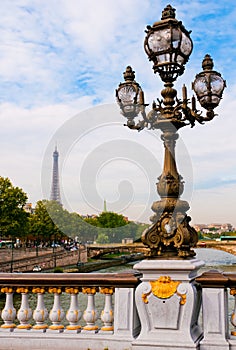 Street lantern on the Alexandre III Bridge