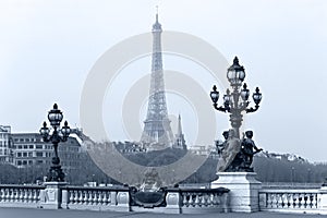 Street lantern on the Alexandre III Bridge.