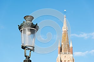 Street lantern on historical center of Brugge, Belgium