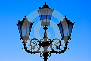 Street lantern lamp silhouette