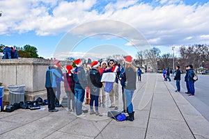 Street life near Abraham Lincoln Memorial. Washington DC, USA.