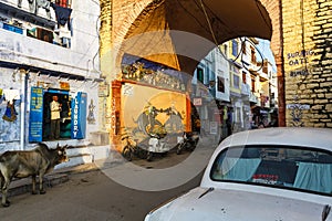 Street life in the old city of Bundi, Rajasthan, India