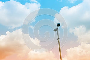 Street Light On Blue Sky and White Clouds