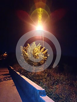 Street light in dark night looking awesome