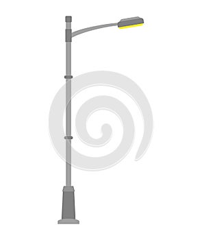 Street light isolated on white background. Outdoor Lamp post in flat style.