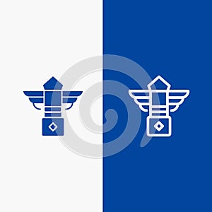 Street, Light, Night, Canada Line and Glyph Solid icon Blue banner Line and Glyph Solid icon Blue banner