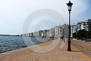 Street light pole on the seafront of Thessaloniki