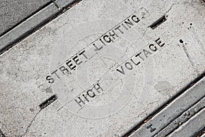 Street lighting manhole cover in Los Angeles