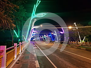 Street Lights on The Bridge at The Corner of Banda Aceh City