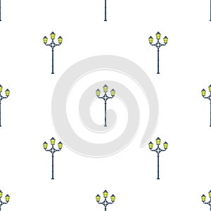 Street lights in retro style. Lamppost single icon in cartoon style vector symbol stock illustration web.