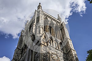 A street in London, church - looking up.