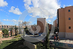 Street in Madrid, spain, residential area,