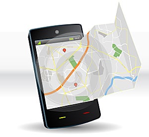 Street Map On Smartphone Mobile Device