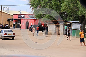 Street market scene in maun, botswana