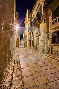 Street in Mdina, Night, Malta, Historical, Unesco