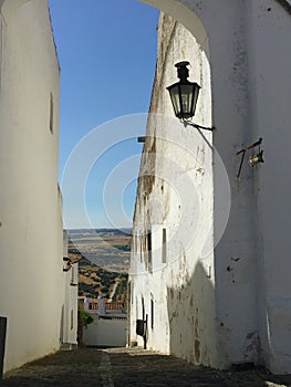 Street of medieval village Monsaraz Portugal