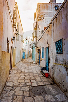 Street in Medina in Sousse, Tunisia.