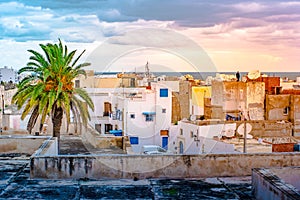 Street in Medina in Sousse, Tunisia.