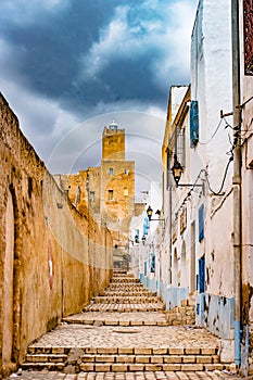 Street in Medina in Sousse, Tunisia.