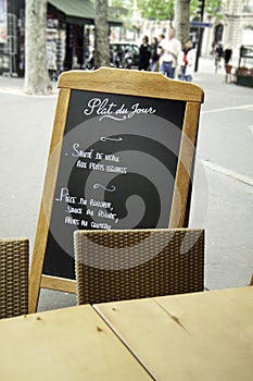 Street menu paris restaurant