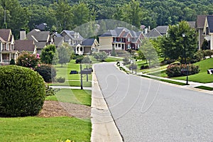 Street in a Modern Neighborhood