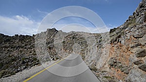 Street in the mountain of crete