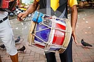 Street musicians in the Dominican Republic. Santo Domingo Columbus Park, Colonial Zone.