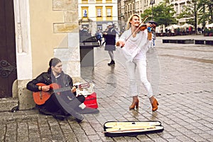 Street musicians in Krakow