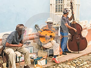 Street musicians in the old town in Havana, Cuba