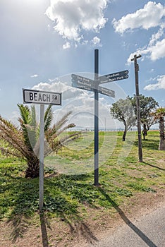 Street name and directional signs at Mouille Point, Cape Town photo