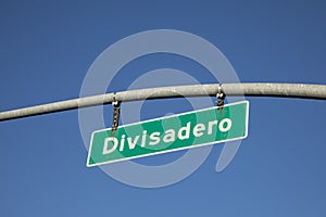 Street name Divisadero in San Francisco