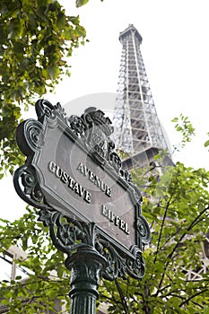 Street name and Eiffel tower