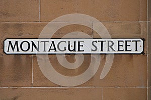 Street Name Sign for Montague Street