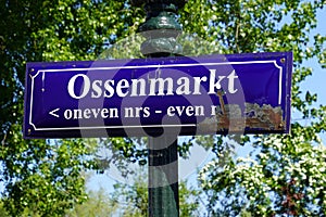 Street name sign Ossenmarkt - Weesp