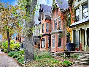 Victorian semi-detached houses with gables